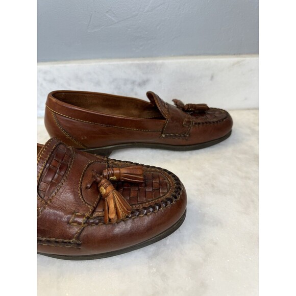 Johnston & Murphy Men’s Brown Woven Tassel Loafers Men's Size 9.5 - Picture 5 of 14
